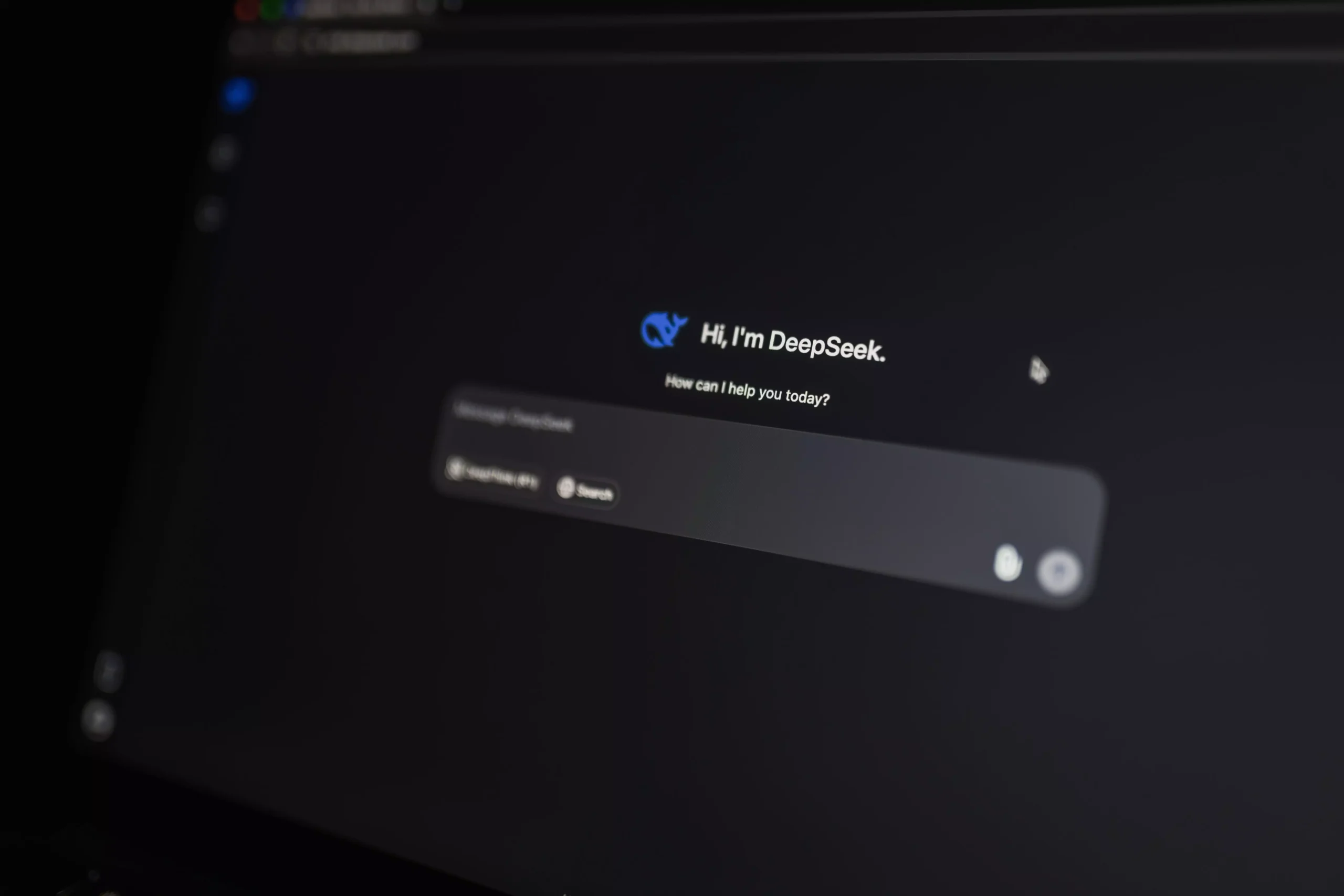 Close-up of an AI-driven chat interface on a computer screen, showcasing modern AI technology.